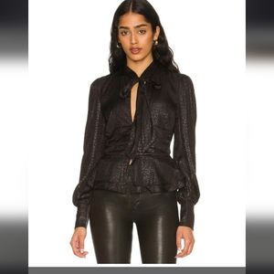 Bardot black tie top